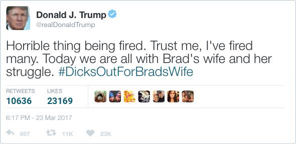 twitter của Donald Trump về Scandal này