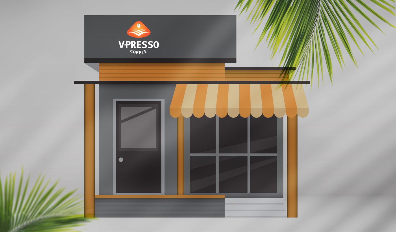 thiet-ke-bien-quan-cafe-v-presso thiết kế biển quán cafe V-Presso
