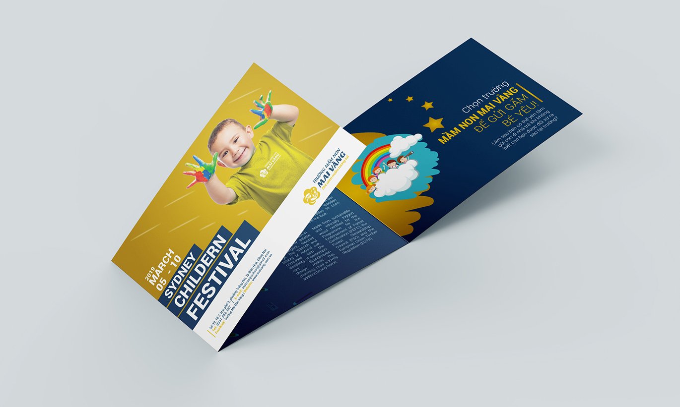 thiết kế Brochure trường mầm non Mai Vàng 2