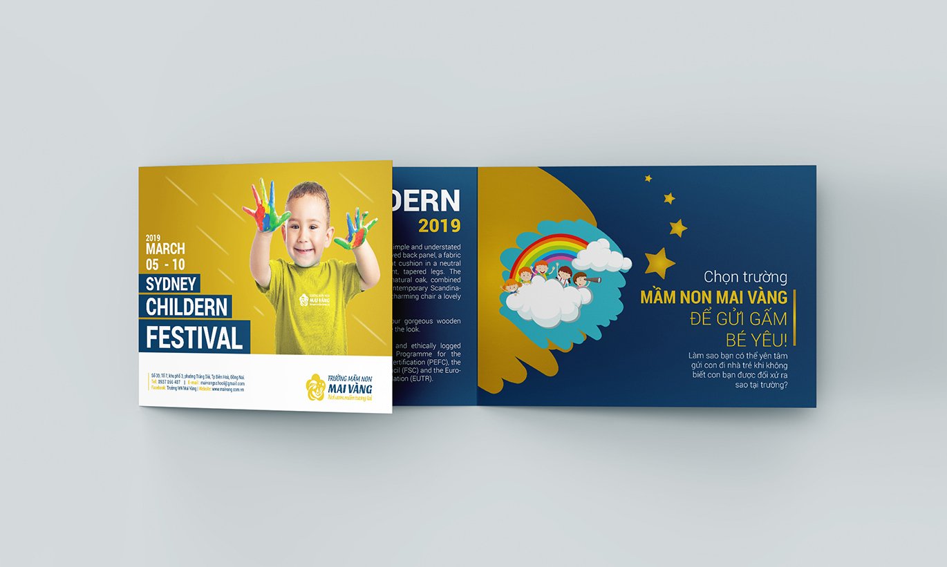 thiết kế Brochure trường mầm non Mai Vàng 3