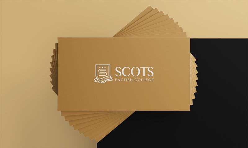 thiết kế card visit Scots English College 2