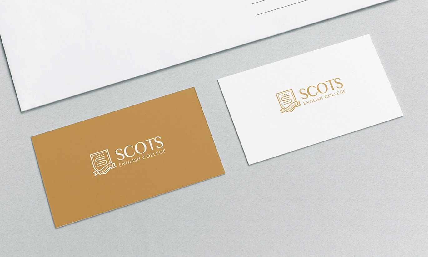thiết kế card visit Scots English College